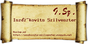 Iszákovits Szilveszter névjegykártya